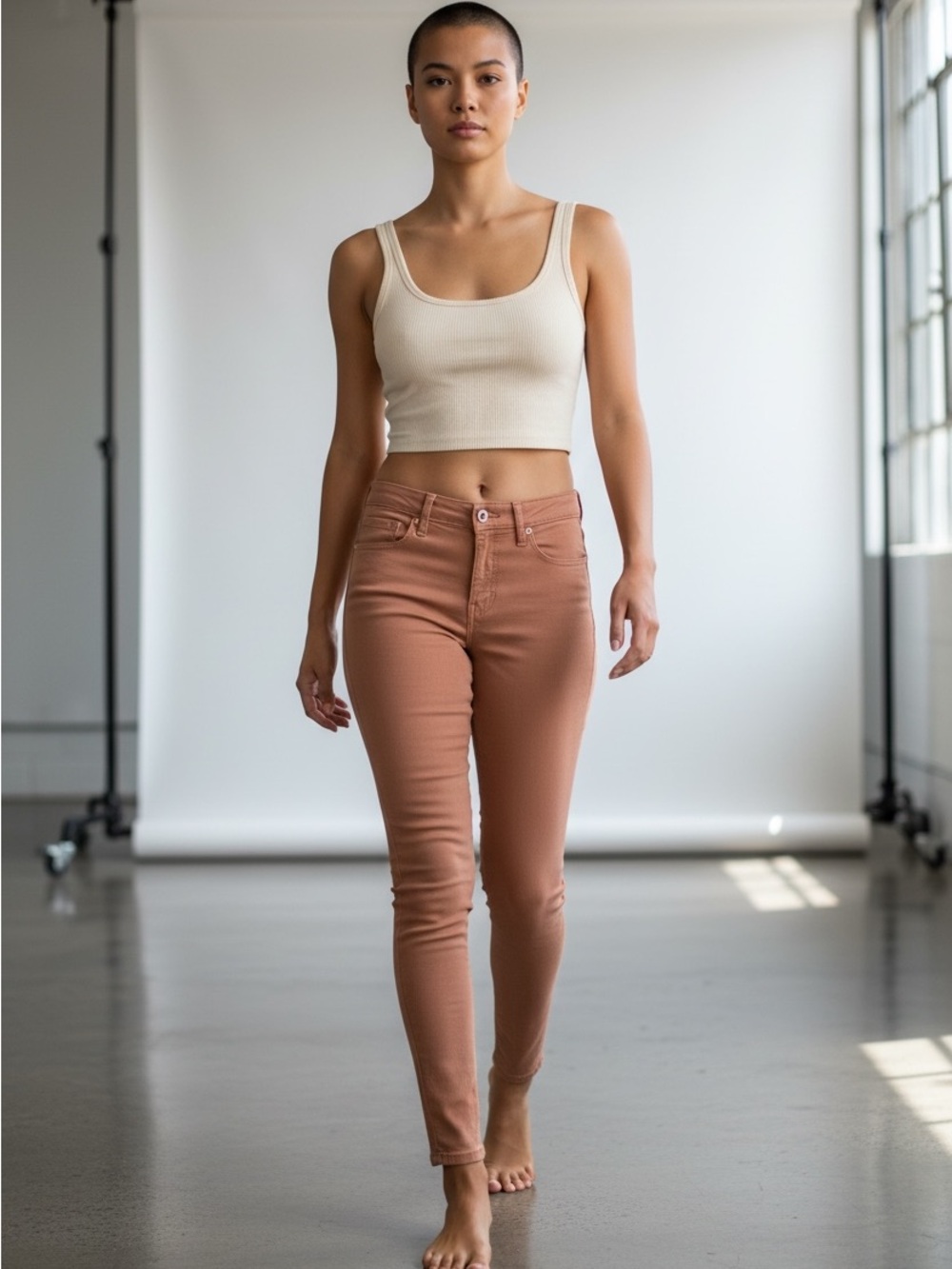 Dittos Terracotta Mid Rise Skinny Leggings